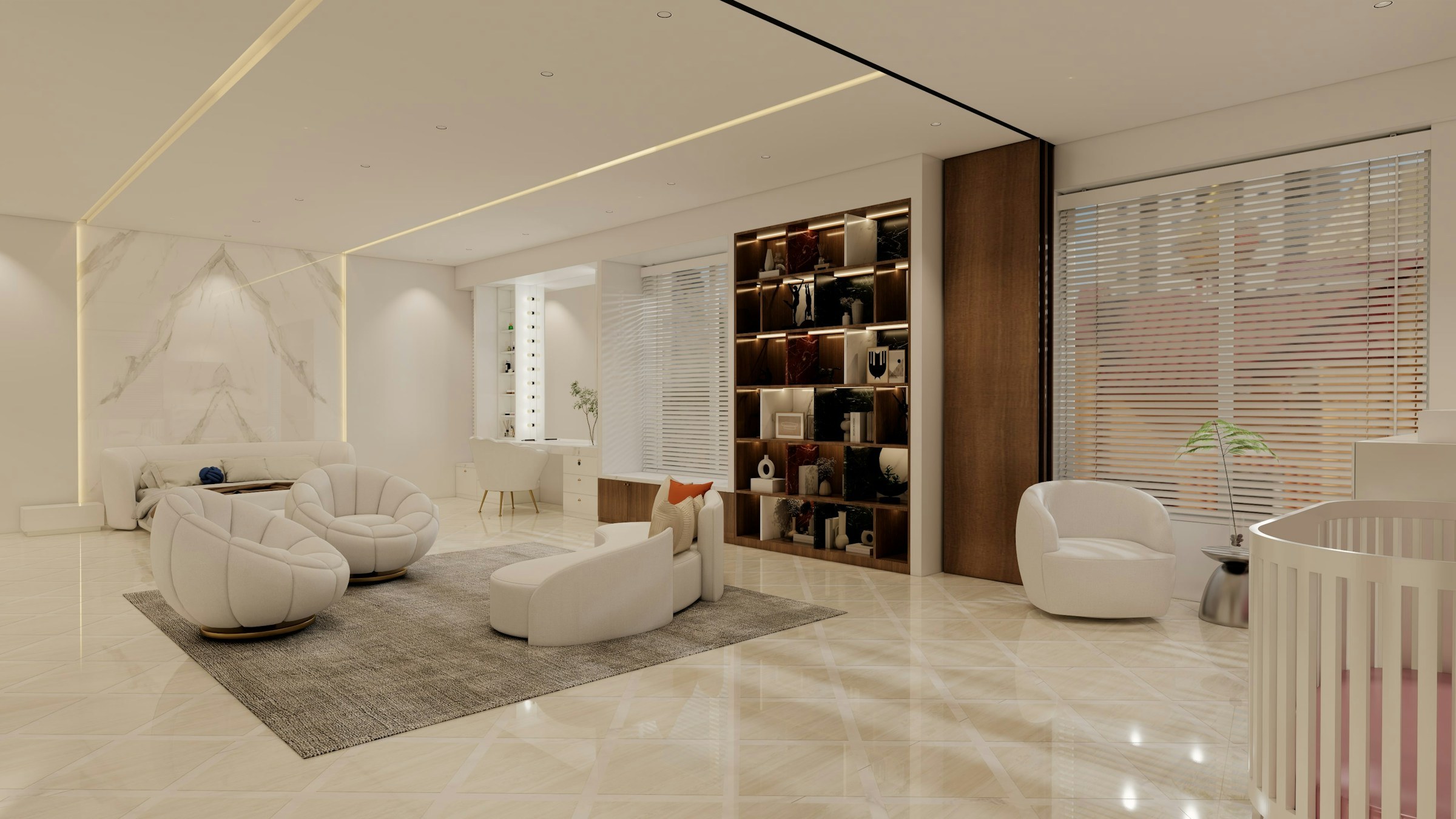 A bright minimalist living interior with neutral palette and restrained furnishing, representative of the contemporary Greek design language that has been taking shape across Athens and the islands over the past five years.